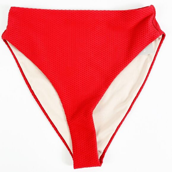 Chelsea28 NWT Red Easy Retro High Waist Bikini Bottoms Size XS - Picture 3 of 6
